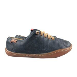 Camper Kids Size 26 (9.5) Peu Blue Leather Closed Toe Lace-Up Low Top Shoes